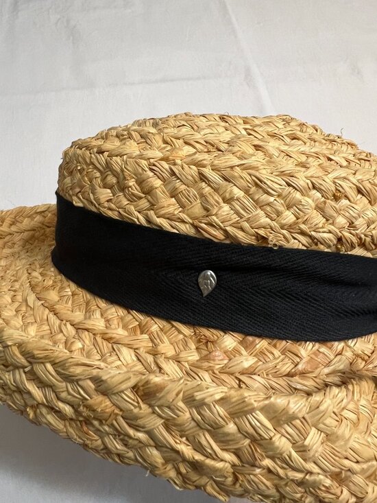 Helen Kaminski Raffia Straw Hat Black Ribbon Wide Brim Packable Sun Hat Australi main image 4